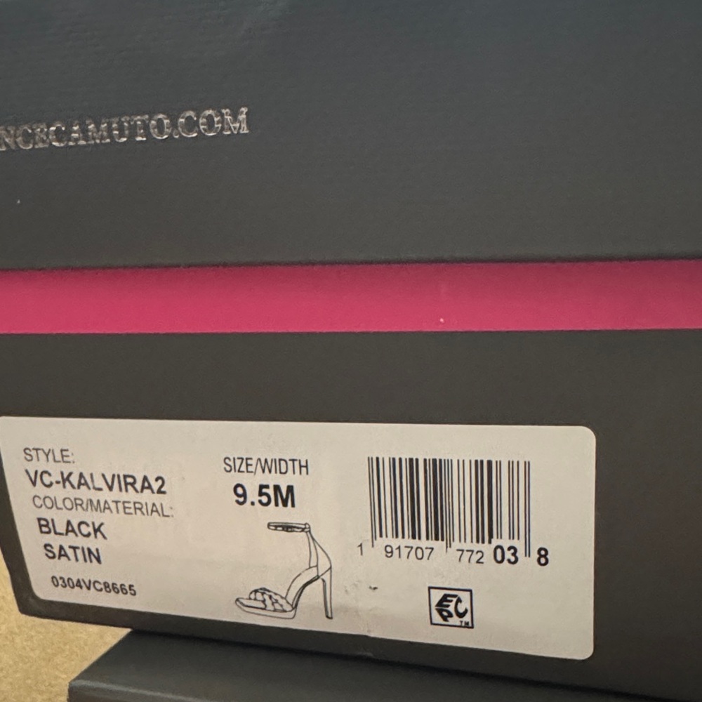 Vince Camuto Black Sandal with Silver Crystal Straps - Picture 6 of 8